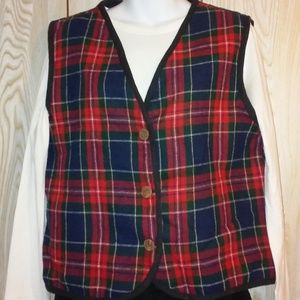 Barrie Stephens Plaid Vest, Size Medium